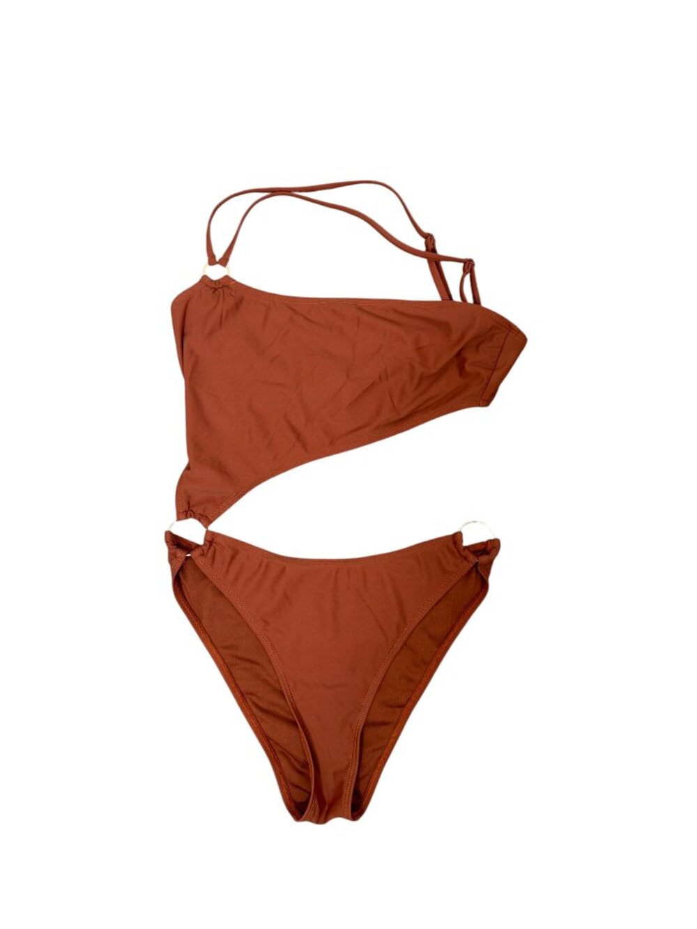 Icon Swim One Piece Swimsuit Small Orange Brown Cut Out Summer Beach Swim Resort